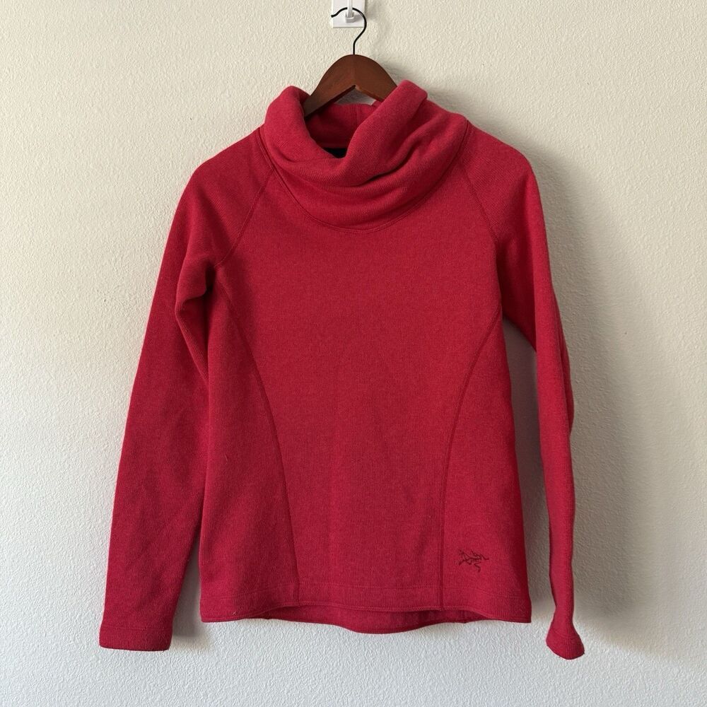 Arc'teryx Desira Sweater Womens XS Pink Cowl Neck Pullover Cozy Outdoor Fleece